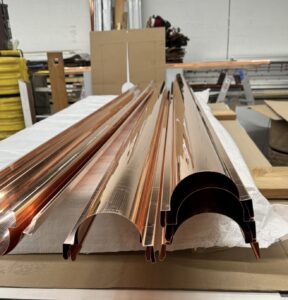 Custom Half Round Copper Gutters Woburn Shop MA