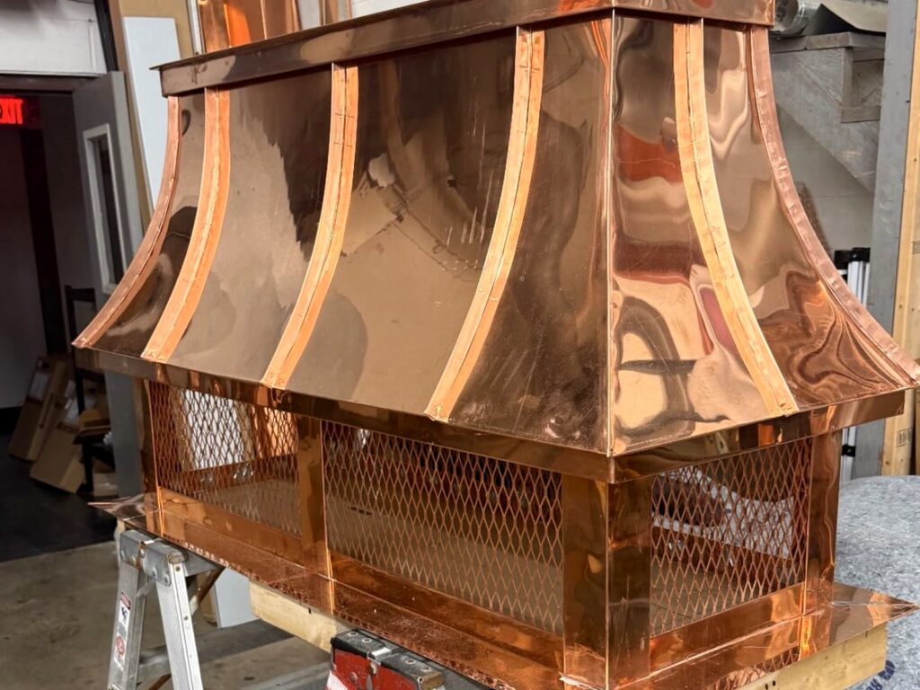 PJS Copper Chimney Cap 07 Curved Mansard Workshop